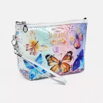 Косметичка на молнии, с ручкой, цвет разноцветный