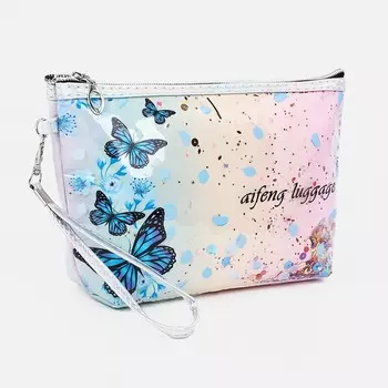 Косметичка на молнии, с ручкой, цвет разноцветный