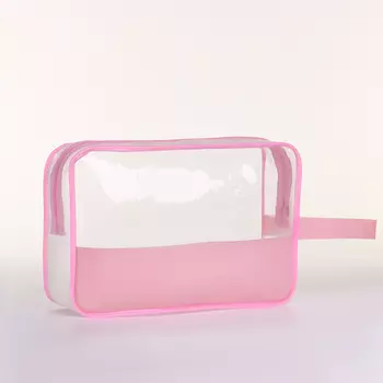 Косметичка на молнии, с ручкой, цвет розовый