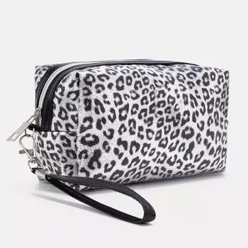 Косметичка на молнии, цвет серебристый