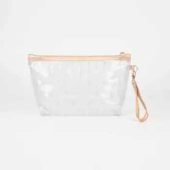 Косметичка на молнии, цвет серый