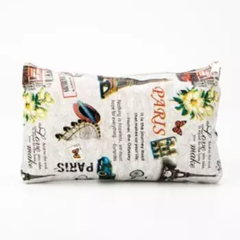 Косметичка-пенал на молнии, плоская, маленькая, с рисунком «Франция», белая