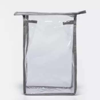 Косметичка на молнии, цвет серый/прозрачный