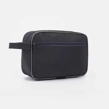 Косметичка на молнии, с подкладом, наружный карман, цвет серый