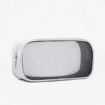 Косметичка на молнии, цвет серый