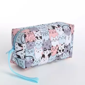 Косметичка-футляр женская с ручкой, объёмная, маленькая, для косметики, лекарств, прокладок, серая