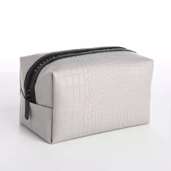 Косметичка дорожная на молнии, цвет серый