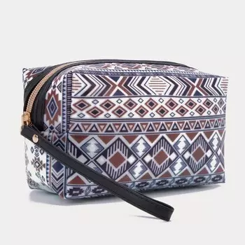 Косметичка на молнии, с ручкой, цвет синий