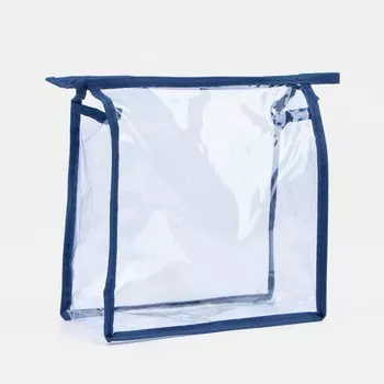 Косметичка на молнии, цвет синий/прозрачный