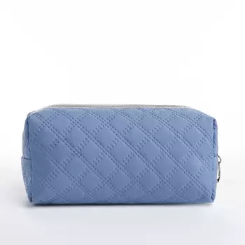 Косметичка на молнии женская, маленькая, синяя