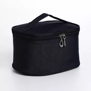 Косметичка-сундучок женская на молнии, на подкладке, с ручкой, синяя