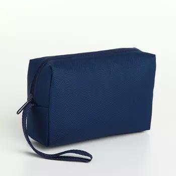Косметичка дорожная на молнии, маленькая, с ручкой, синяя