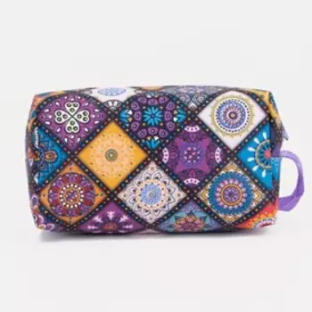 Косметичка на молнии, цвет сиреневый/разноцветный