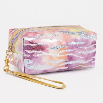 Косметичка на молнии, цвет сиреневый