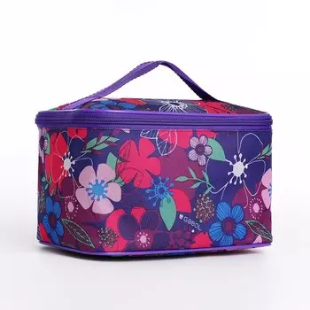 Косметичка на молнии, с ручкой, цвет сиреневый