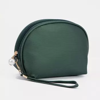 Косметичка на молнии, цвет зелёный