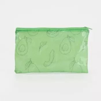 Косметичка-пенал на молнии, ПВХ, цвет зелёный