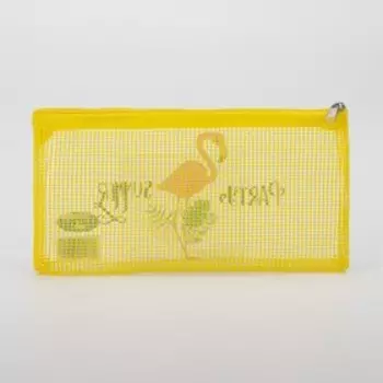 Косметичка на молнии, цвет жёлтый