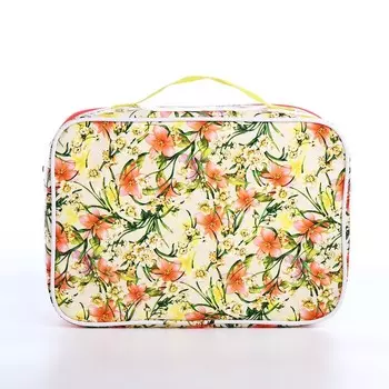 Косметичка на молнии, цвет жёлтый/бежевый