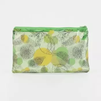 Косметичка на молнии, цвет жёлтый/зелёный