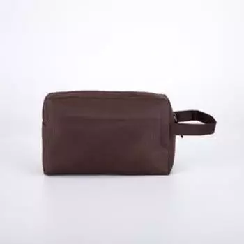 Косметичка на молнии, наружный карман, цвет коричневый