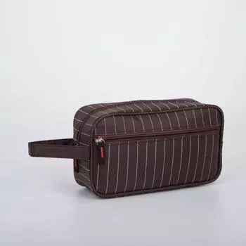 Косметичка на молнии, наружный карман, цвет коричневый