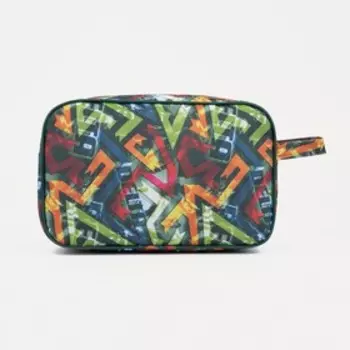 Косметичка на молнии, с подкладом, наружный карман, цвет разноцветный