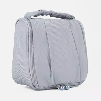 Косметичка-несессер на молнии, с крючком, цвет серый