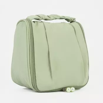 Косметичка на молнии, с крючком, цвет зелёный