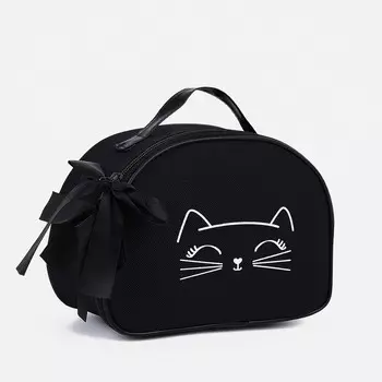 Косметичка на молнии, с подкладом, цвет чёрный