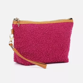 Косметичка на молнии, с ручкой, цвет малиновый