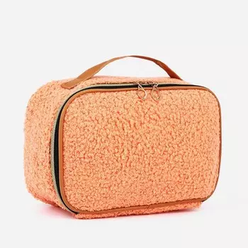 Косметичка на молнии, с ручкой, цвет персиковый