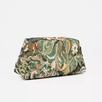 Косметичка на молнии, с подкладом, цвет разноцветный/зелёный