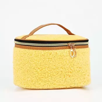 Косметичка на молнии, с ручкой, цвет жёлтый