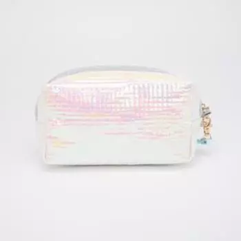Косметичка на молнии, с ручкой, цвет белый