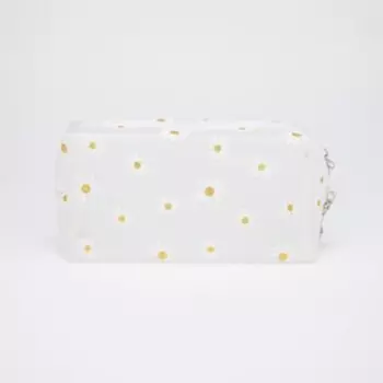 Косметичка на молнии, с ручкой, цвет белый