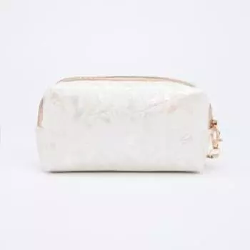 Косметичка на молнии, с ручкой, цвет белый