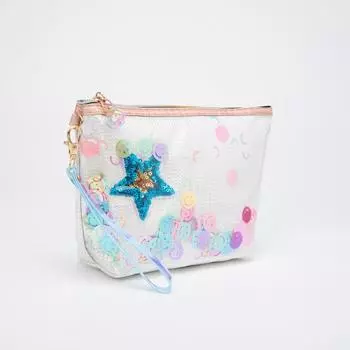 Косметичка на молнии, с ручкой, цвет белый