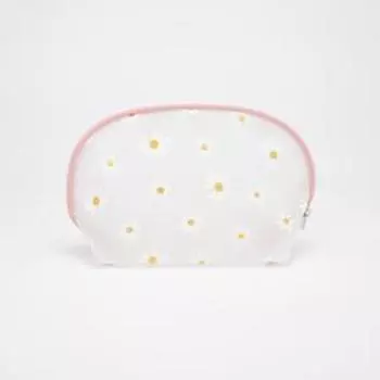 Косметичка на молнии, с ручкой, цвет белый