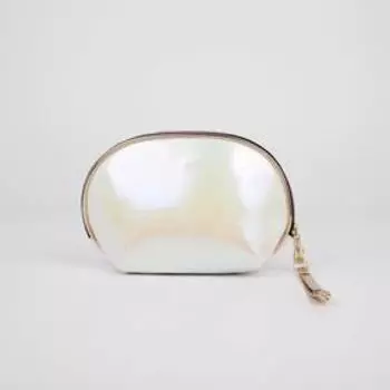 Косметичка на молнии, с ручкой, цвет белый