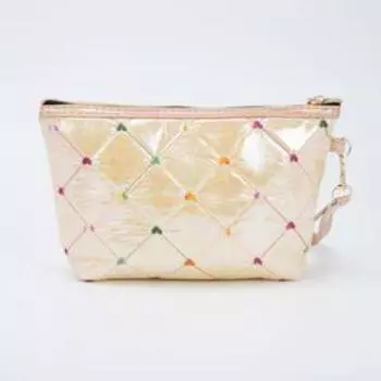 Косметичка на молнии, с ручкой, цвет бежевый