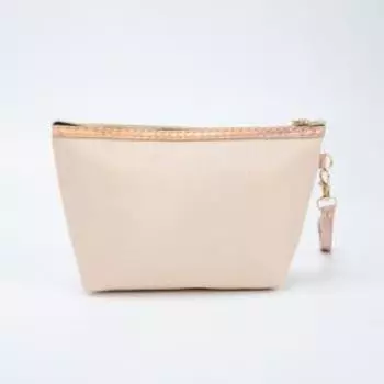 Косметичка на молнии, с ручкой, цвет бежевый