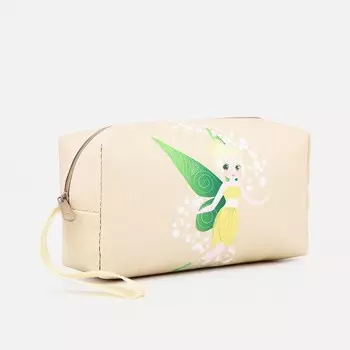 Косметичка дорожная на молнии, с ручкой, цвет бежевый