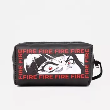 Косметичка на молнии, с ручкой, цвет чёрный