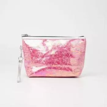 Косметичка на молнии, с ручкой, цвет малиновый