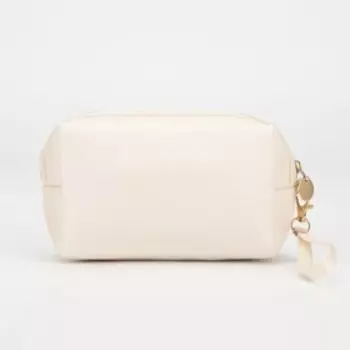 Косметичка на молнии, с ручкой, цвет молочный