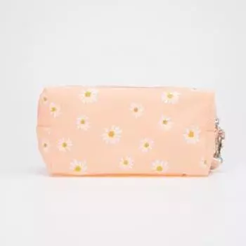 Косметичка на молнии, с ручкой, цвет персиковый