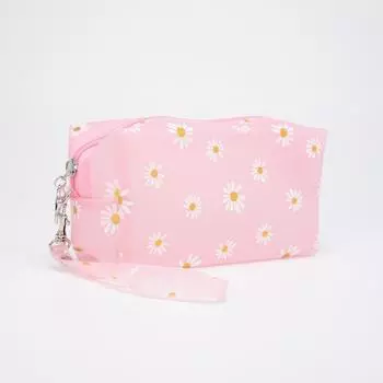 Косметичка на молнии, с ручкой, цвет розовый