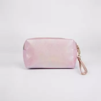 Косметичка на молнии, с ручкой, цвет розовый