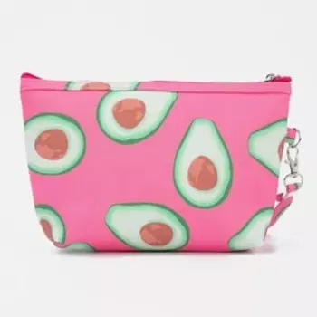 Косметичка на молнии, с ручкой, цвет розовый